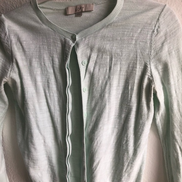 Loft xsmall light sage green aqua cardigan - Picture 6 of 7